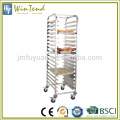 4-inch 2/4 brakes catering equipment, bread stainless steel trolley for restaurant
